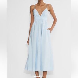 Aritzia Encourage poplin dress, light blue, small
